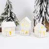 Julepynt Jul LED Lys Trehus med Snøkrystall Lysende Hytte Juledekorasjoner