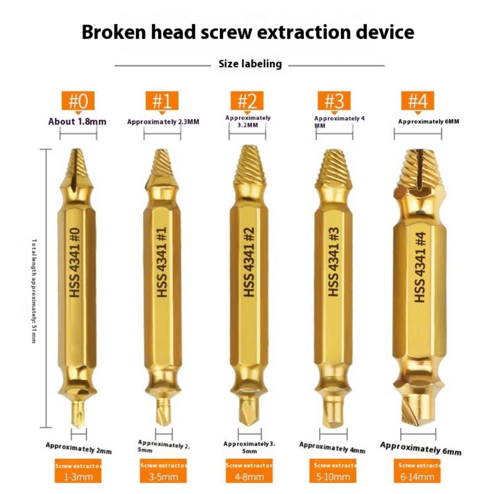 Extractor de șuruburi deteriorat Set de șuruburi rupte dezlipit Instrument cu cap dublu Demontare ușoară Demontare dinți de alunecare a șuruburilor Dispozitiv de îndepărtare a demolarii