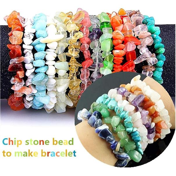 

Vilihkc Натуральные бусины из крошки камня 24 цвета 1200 штук Неправильной формы драгоценные камни Исцеляющий кристалл Свободные камни Бусины с просверленным отверстием DIY для браслета Ювелирные изделия 3