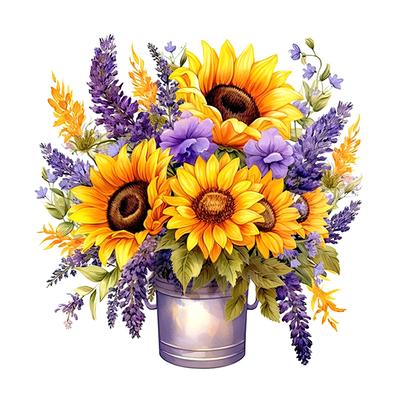 Sunflowers Bouquet Wall Sticker Bathroom Toilet Decor Living Room Cabinet Refrigerator Home Decoration Decals