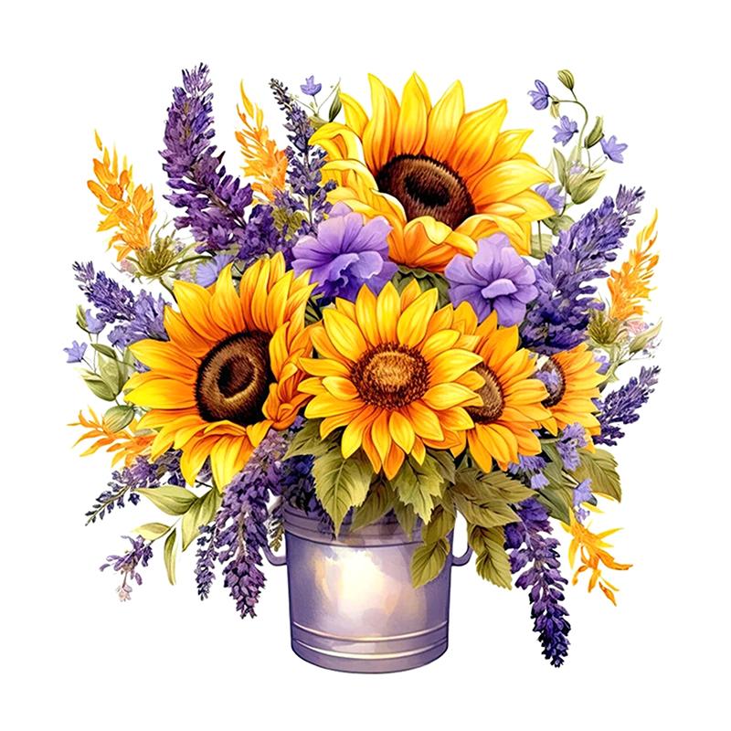 1Pcs Waterproof Sunflowers Bouquet Wall Sticker Bathroom Toilet Decor Living Room Cabinet Refrigerator Home Decoration Decals