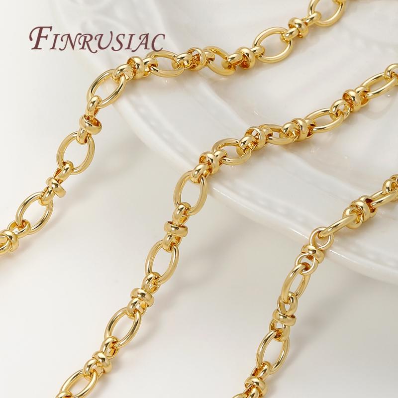 0.5-1 Meter 18K Gold Plated Chain Fittings Decorative Needlework Chain For Jewelry Making,DIY Necklace&Bracelets Chains Findings