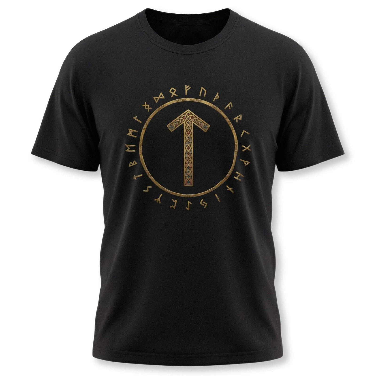 Tiwaz Tyr Rune Circle T-Shirt | Norse Viking Elder Futhark Mythology Tee M