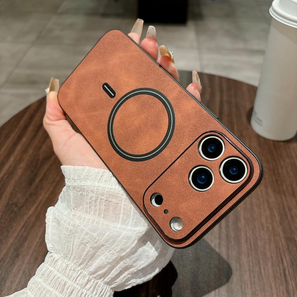 Retro Matte Leather For Magsafe Magnetic Phone Case for iPhone 17 Air 16 15 14 13 12 11 Pro Max Plus Comfortable Back Cover Capa