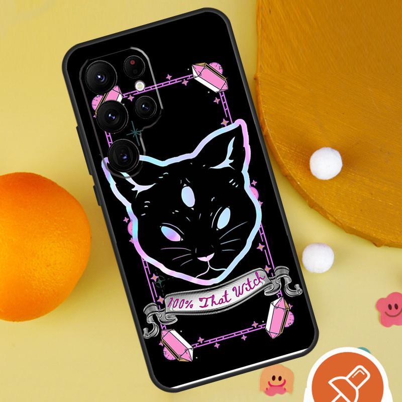 Death Tarot Cat Phone Case For Samsung Galaxy S25 Ultra S24 S22 S21 Ultra S9 S10 S20 Plus S23 FE Funda Cover