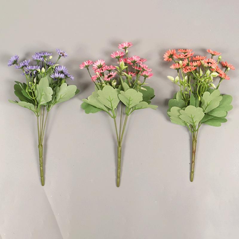 Primavera Verano flores artificiales Margarita flores de seda vida