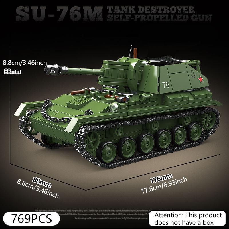 World War II Classic Tank Building Blocks, Armored Vehicle Puzzle Toy Assembly Models, Boys' Handmade DIY Ornament Gifts