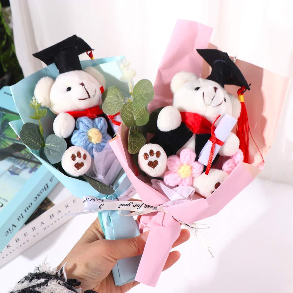 Graduation Season Little Bear Crochet Bouquet Mini Bear Bouquet  School Graduate Gifts