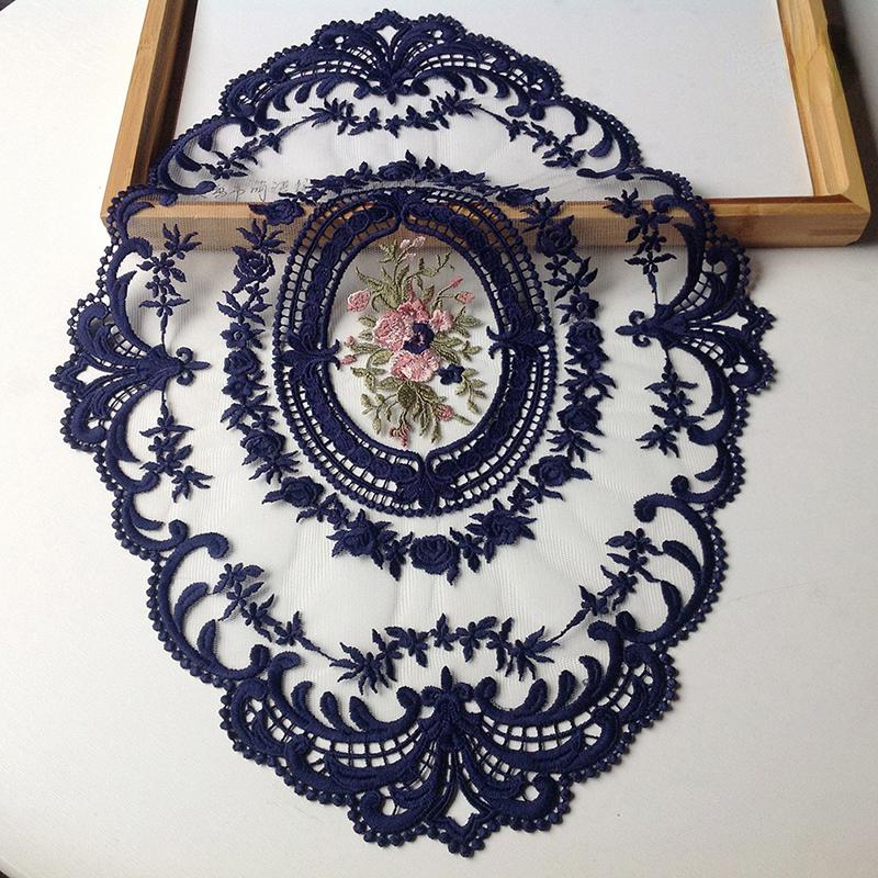 1pcs Dinning Table Cover Embroidered Table Cloth Elegant Round Lace Tablecloth Coffee Coasters Napkin Party Wedding Decoration