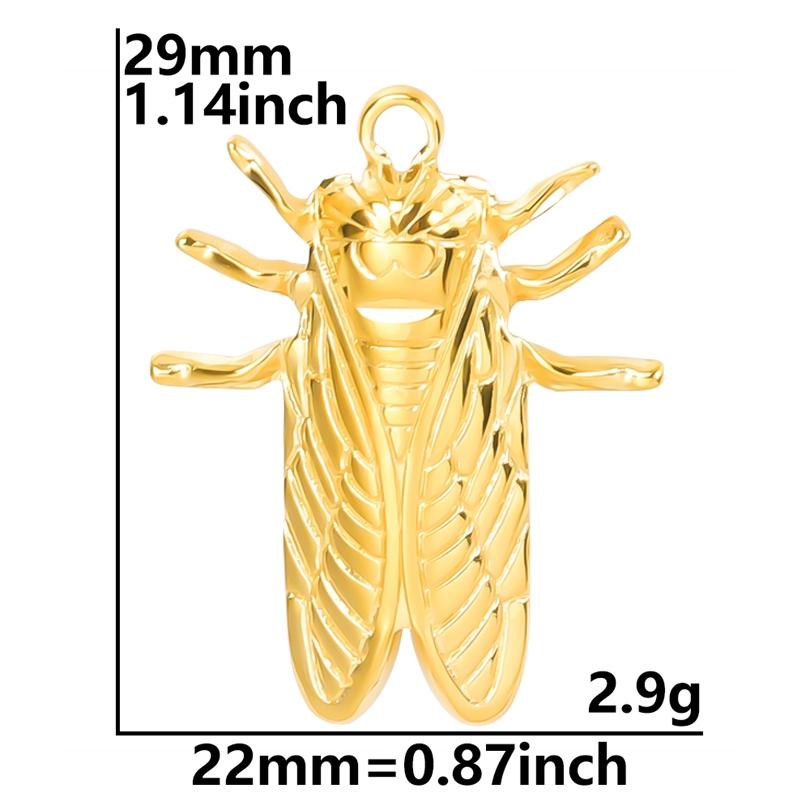 Punk Animal Charm Butterfly Spider Insect Pendant Stainless Steel Charms For Jewelry Making Supplies Real Gold Plated Breloques