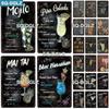 [SQ-DGLZ] Semn de metal Mojito Placă de metal de epocă Decor pentru Pub Bar Home Decor de perete Semne de tablă Poster de cocktail Cadou