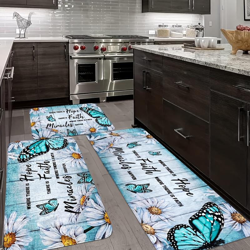 1 st Golvmatta med fjärilsmönster Modern Kökspolyestermatta Halkfri Färgglad Inomhusmatta, För Hem Badrum Sovrum Vardagsrumsinredning