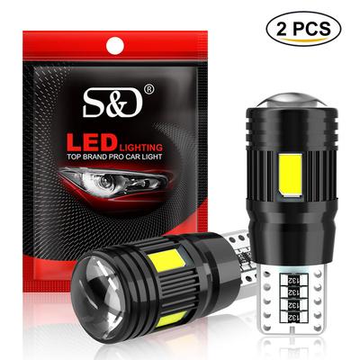 2 szt. W5W T10 żarówki LED Canbus CSP 6000K 168 194 soczewki projektora LED 5w5 klinowe wnętrze samochodu mapa kopuły światła postojowe światło boczne lampa sygnałowa samochodowa