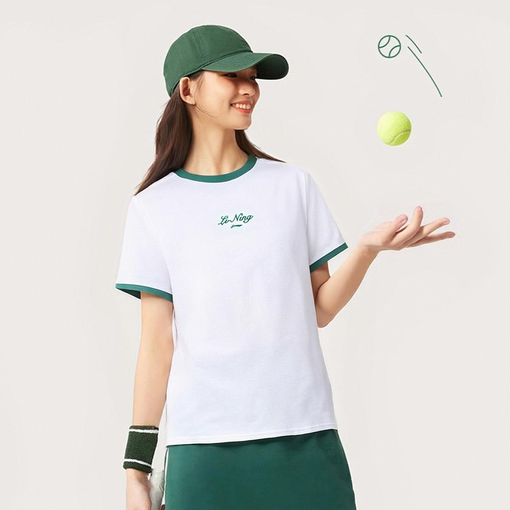 Li-Ning Classic Comfortable Soft Short Sleeve T-Shirt Women tops White AHSW880-2