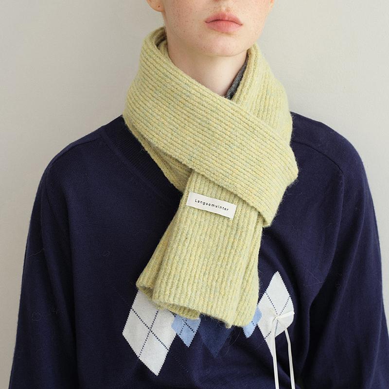 Winter Knitted Wool Scarf For Women Warm Shawls Wrap Scarves Solid Color Design Thick Soft Cashmere Pashmina Neckerchief Poncho