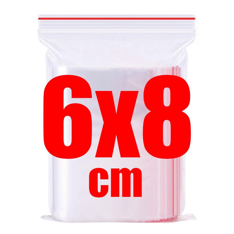 500/100pcs Self Sealed Bags Plastic Storage Bag for Jewelry Food Pills Transparent Zipper Storage Bag Package Pouches Wholesale