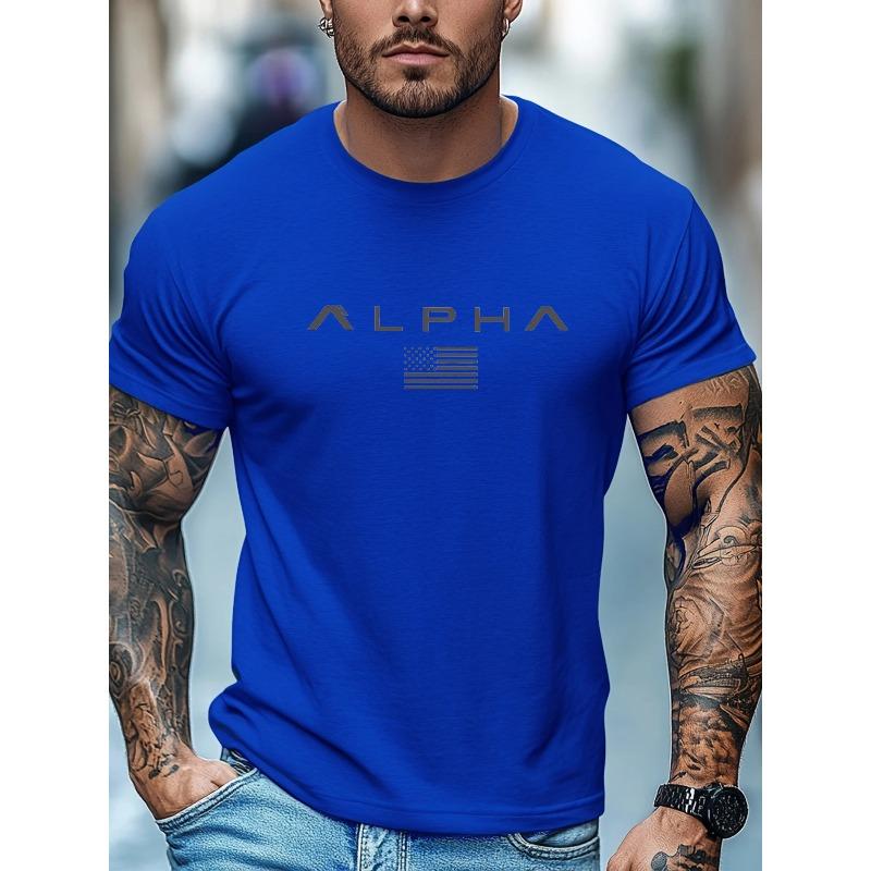 Lässiges lockeres Oberteil Mode Druck Kurzarm Reine Baumwolle T-Shirts Herren