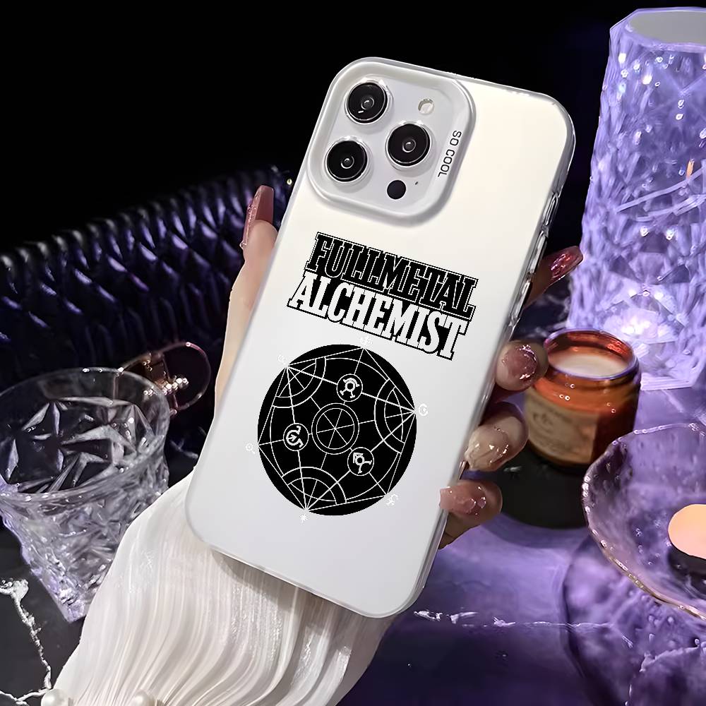 Anime F-Fullmetal Alchemist Phone Case For iPhone 17 16 15 14 13 12 11 Pro Max Air Multicolor Matte Laser Metallic Aurora Funda