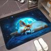 1pc Dog Under Moonlit Night Sky Pattern HD Printed Door Mat, Non-Slip Bathroom Floor Mats, Microfiber Absorbent Machine Washable
