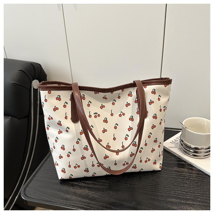 

Модный дизайн, милый вишневый принт, новая большая вместимость, трендовая личность, я портативная сумка-тоут женская