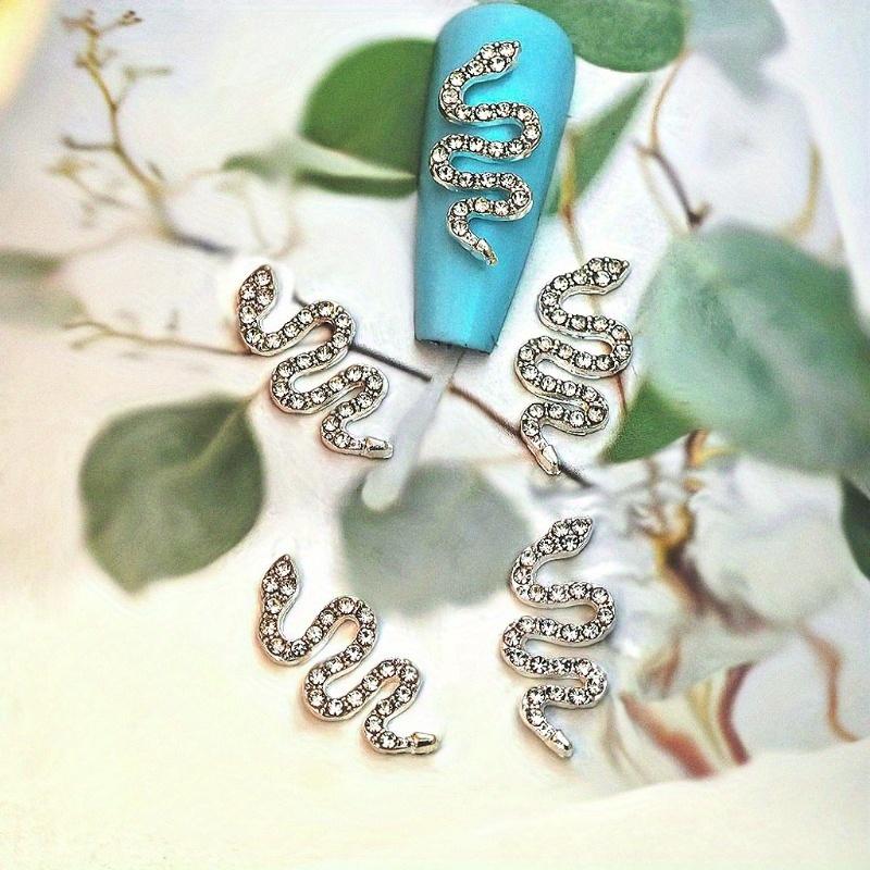 Holding Drill Snake Nail Jewellery Alloy Metal Nail Drill Three-dimensional Snake Around the Crooked Heart Drill DIY Accessories