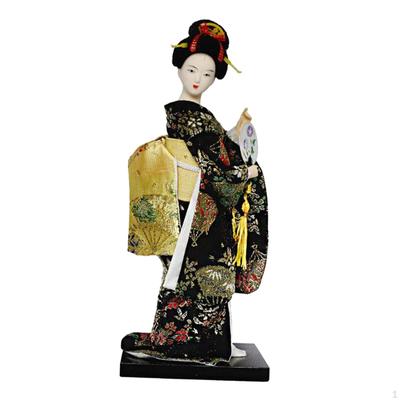 Japanese Geisha Kimono Doll 25cm Collectible Figurine Asian Folk Ethnic Housewarming Gift Desktop