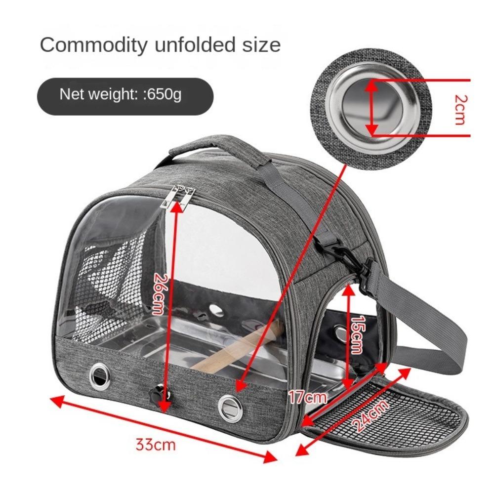 Foldable Stainless Steel Tray Hamster Pet Bag New Bird Travel Carrier