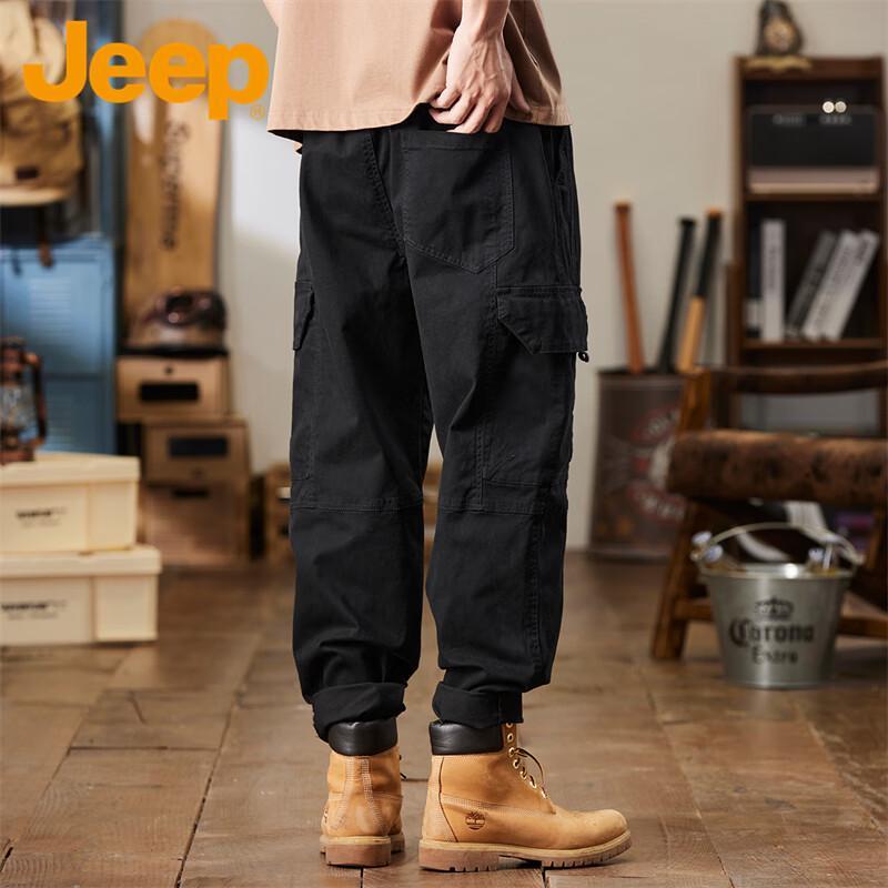 Jeep Men's Loose Straight Cargo Pants