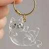 Keychain Pendant Transparent Cat Design Pet Hair Storage Box Key Chain Pet Hair Pendant Keyring Hair Storage Bottle Keychain