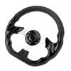 Car Steering Wheel 13in PU Stylish Look Impact Proof Enhanced Grip Easy Installation Racing Steering Wheel for Vehicle