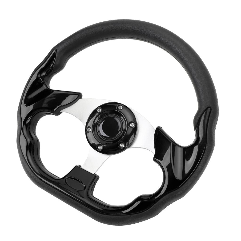 Car Steering Wheel 13in PU Stylish Look Impact Proof Enhanced Grip Easy Installation Racing Steering Wheel for Vehicle