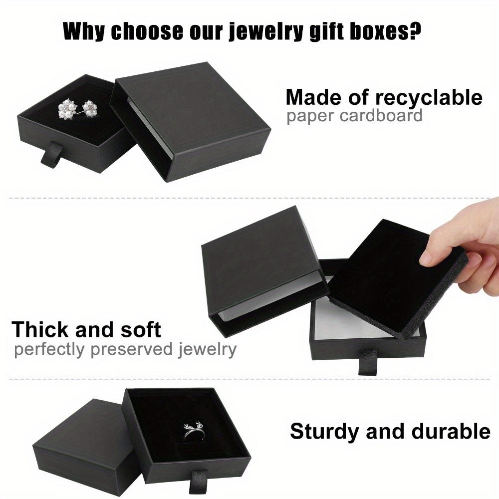 8pcs Kraft Paper Jewelry Gift Boxes Storage Containers with Lids Cardboard Jewelry Boxes for Necklace Ring Earring Display Box
