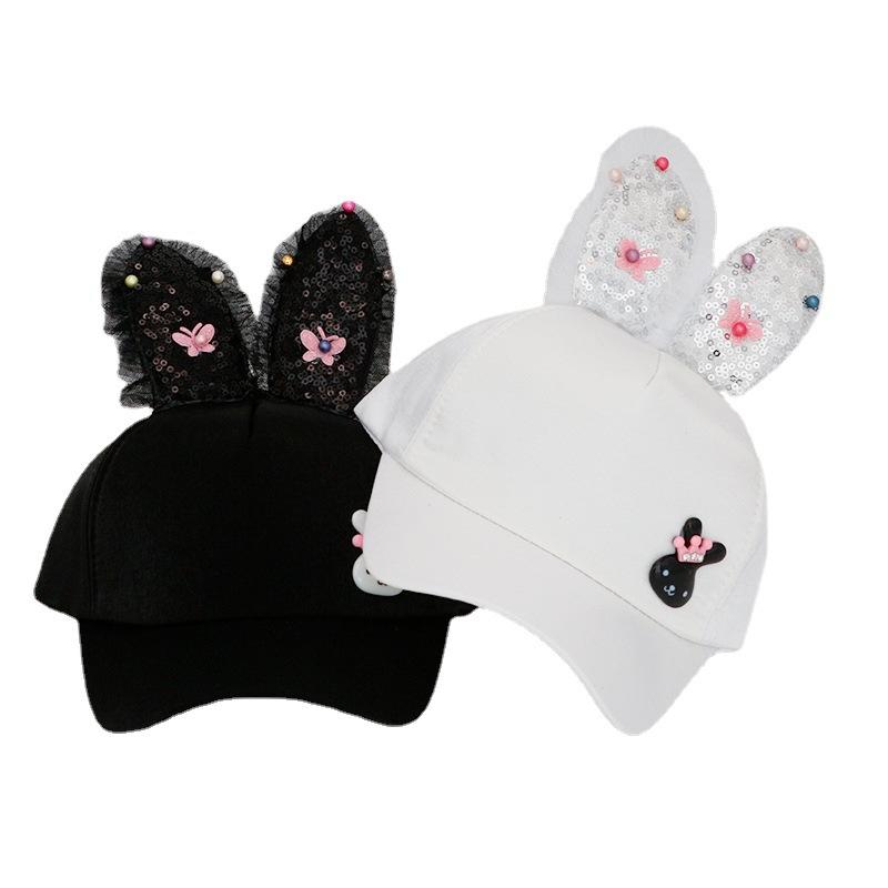 Sequins Cute Rabbit Baseball Cap Boys and Girls Baby Cap Formula Sunscreen Student Sun Hat