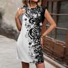 Women's Flower Print Sleeveless Round Neck Casual Dress