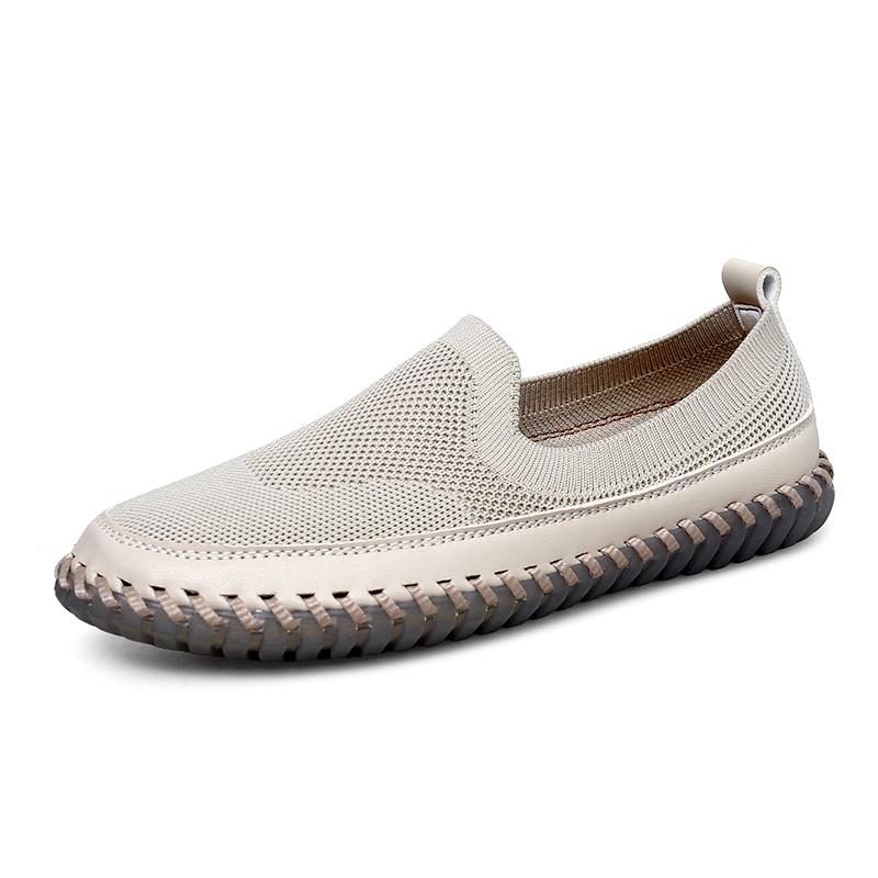 Women's Handmade Mesh Sneakers Slip On Loafers Breathable Casual Shoes Flats Summer