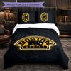 Set Biancheria da Letto Boston Bruins in Microfibra 3 Pezzi Copripiumino Decorativo per Camera da Letto Uso Domestico