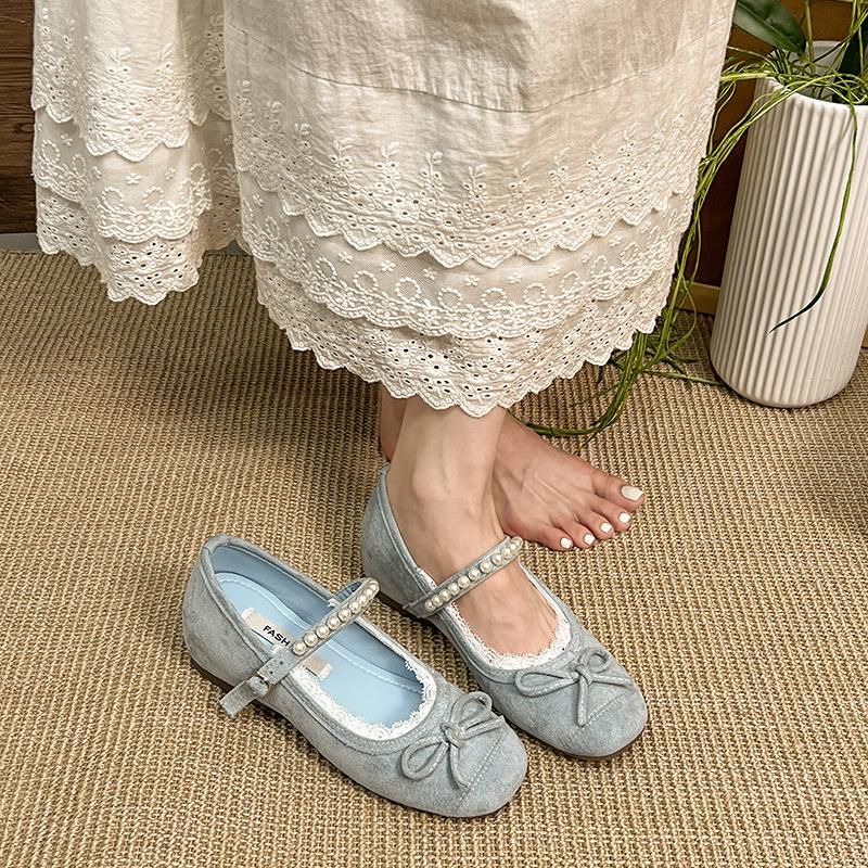French retro shallow mouth inner height increase single shoes women's summer 2025 new with skirt soft sole versatile Mary Jane shoes