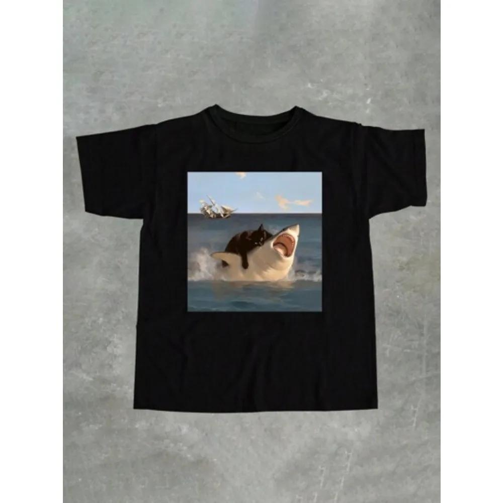 Erm What The Meep Funny Alien Cat Dank Meme Brainrot T-Shirts Fashion Short Sleeve T Shirt Tee Men Women Soft Sport Summer Tops