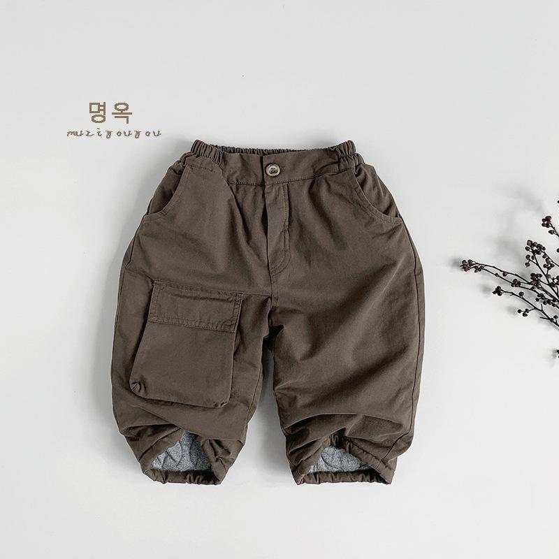 Warm Thick Padded Children Cotton Pants Korean Style Casual Winter Trousers For Boys And Girls