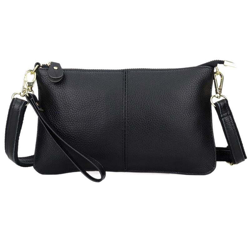 Genuine Leather Women's Crossbody Bag with Wrist Strap - Top Layer Cowhide Shoulder Bag