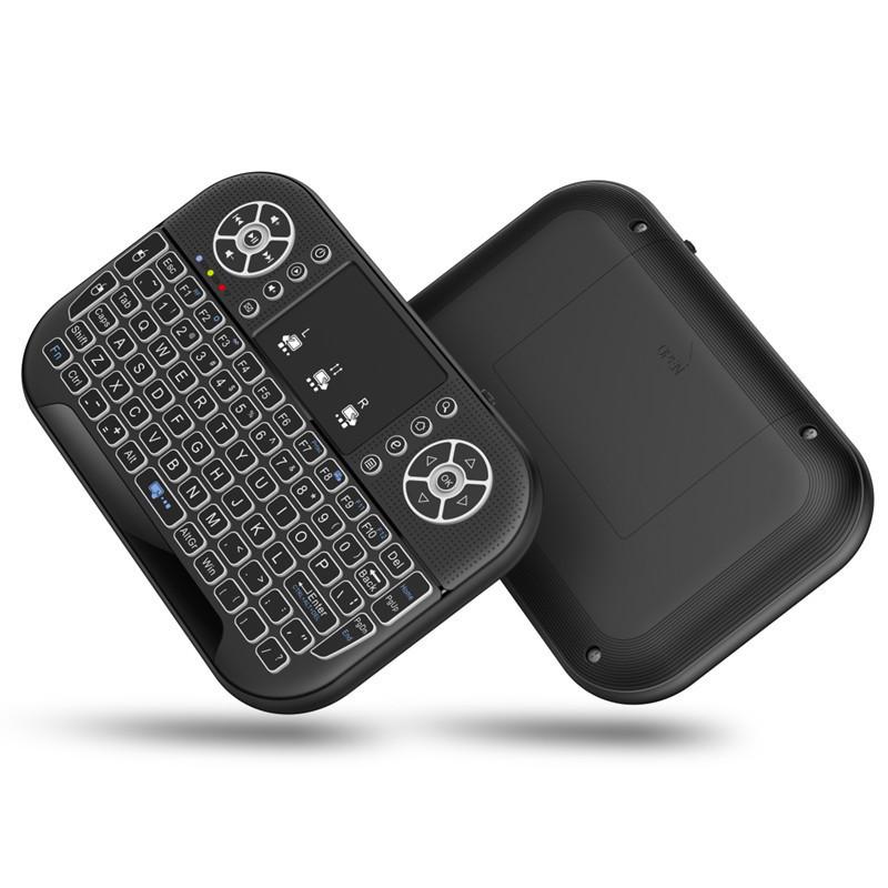 N8 Wireless Mini Keyboard with 2.4GHz & Bluetooth, Dual-Mode Air Mouse, Lithium Battery, 7-Color Backlit & Running Lights