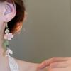 Chinese Glass Beads Flower Tassel Earrings for Women Sweet Style Versatile Drop Earring Elegant Beautiful Jewelry Friends Gift K