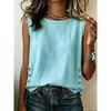 YYFS Camicette e camicie senza maniche con scollo a O con stampa tinta unita primavera estate moda casual da donna
