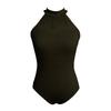 Adult Women's Sleeveless Halterneck Ballet Dance Leotard with Mesh Splice