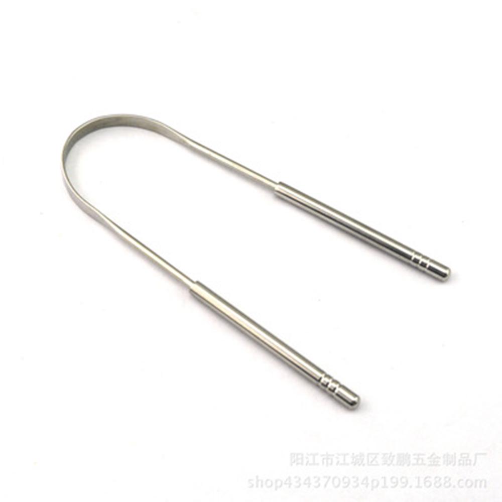 

1pc Manual Anti Bacterial Tongue Cleaner Dental Cleaning Oral Care Stainless Steel Oral Dental Care Bad Breath Tongue Cleaner
