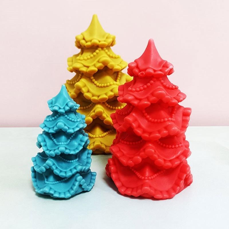 Silicone Molds Christmas Tree Candle Molds Handmade Casting Molds Ornament Molds Craft Supplies Plaster Molds