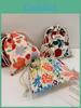 Chic Small Tote Bag In Full Rose Pattern Durable Canvas Drawstring Design For Everyday Use
