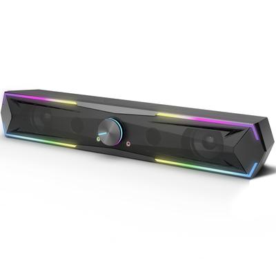 Kstime [Bluetooth 5.4 & USB Direto] Barra de Som para PC, 10W Alto-falante para Jogos RGB, Seis Unidades de Alto-falante, Tubo Inversor Simétrico Duplo, Estéreo, Alto