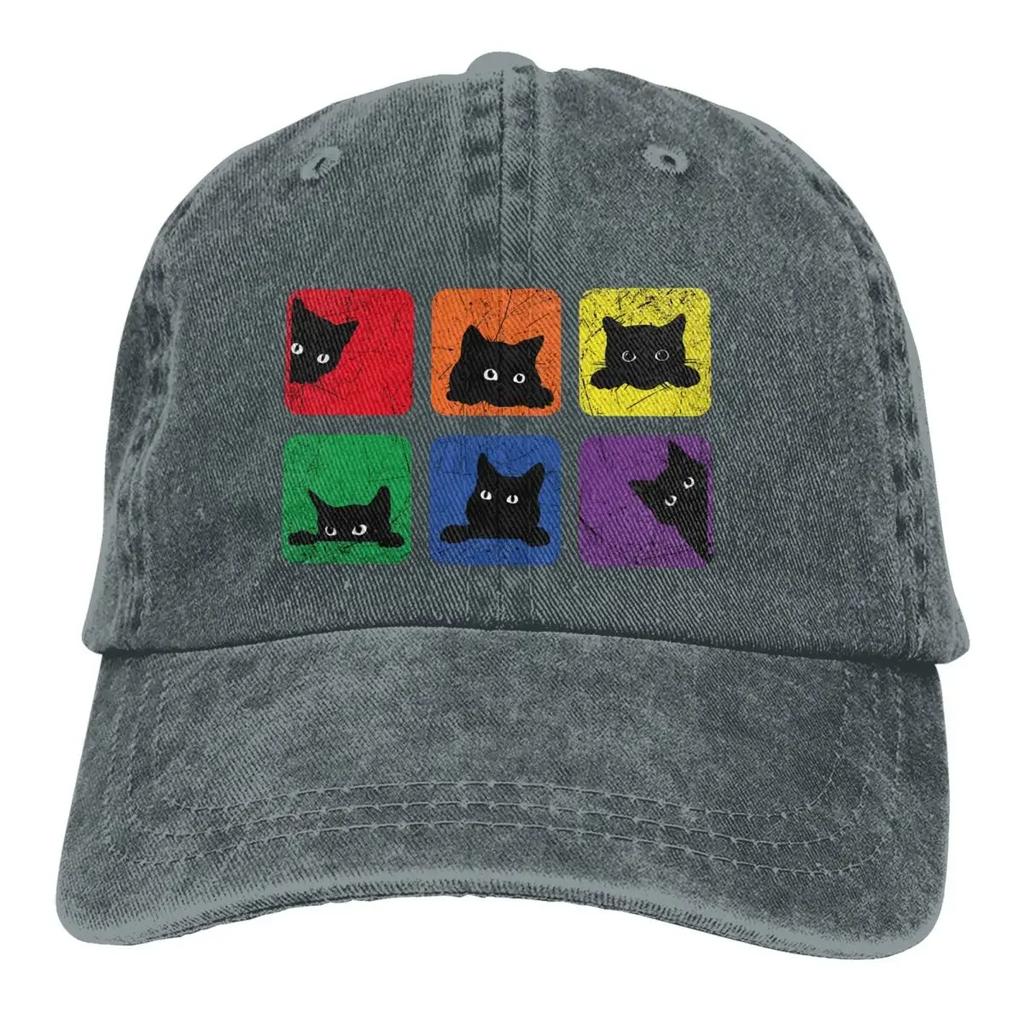 Chapéus de cowboy de cor pura, chapéu feminino amante de gatos, viseira de sol, bonés de beisebol, orgulho LGBT, amor gay, boné de caminhoneiro com pala, chapéu de pai