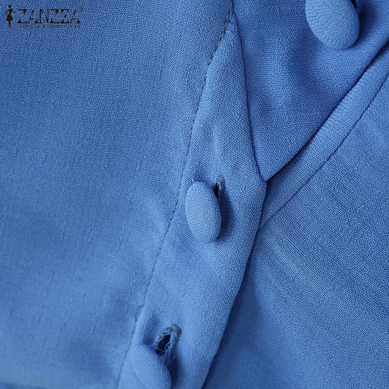 ZANZEA Women Summer V-Neck Casual Short Sleeve Blouse